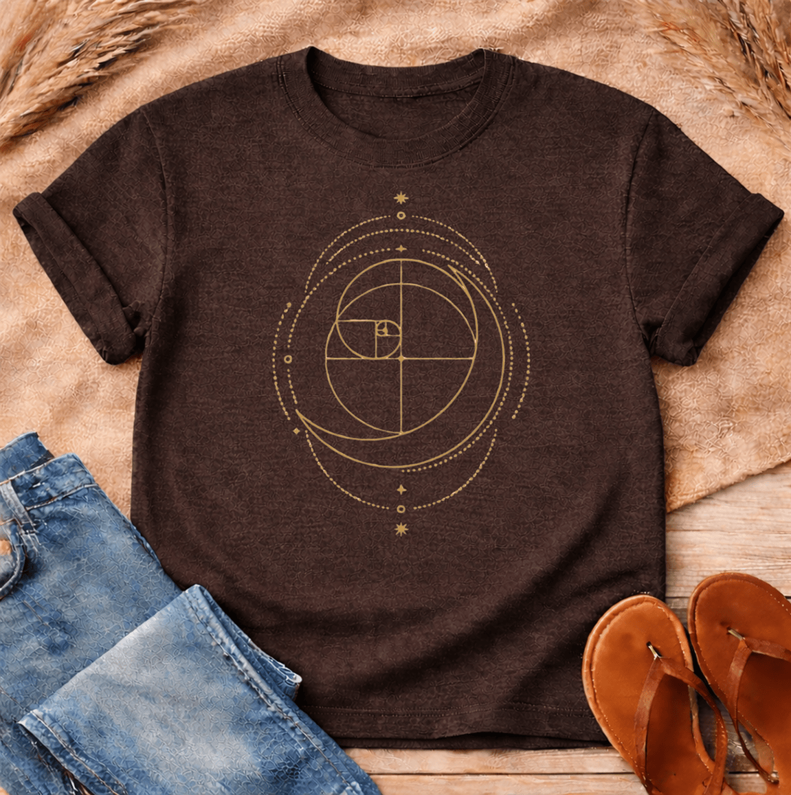 Cosmic Spiral Sacred Geometry T-Shirt