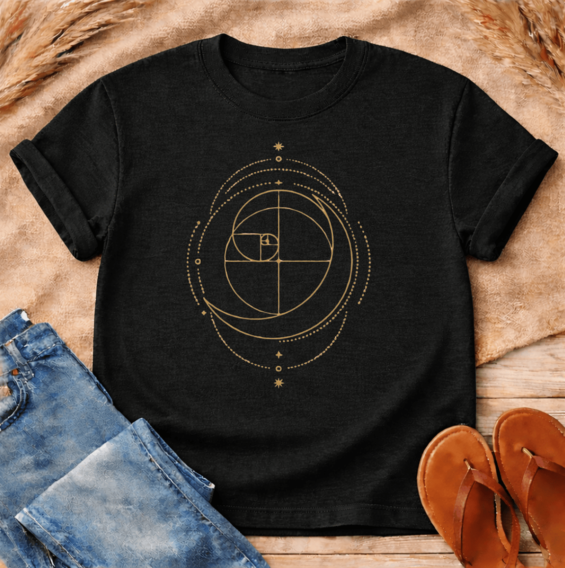 Cosmic Spiral Sacred Geometry T-Shirt