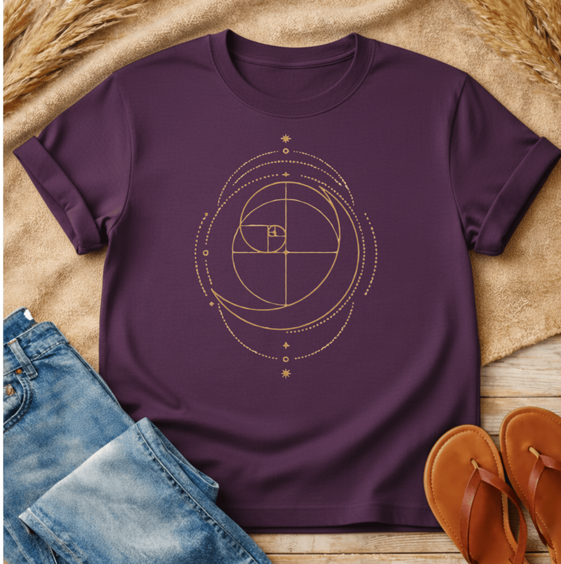 Cosmic Spiral Sacred Geometry T-Shirt