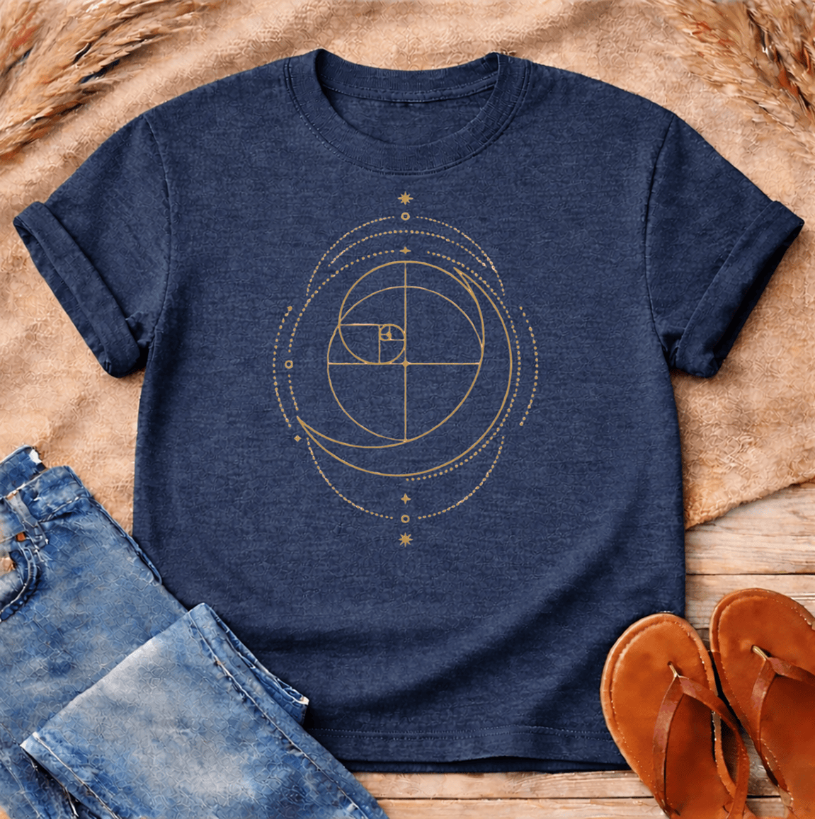 Cosmic Spiral Sacred Geometry T-Shirt